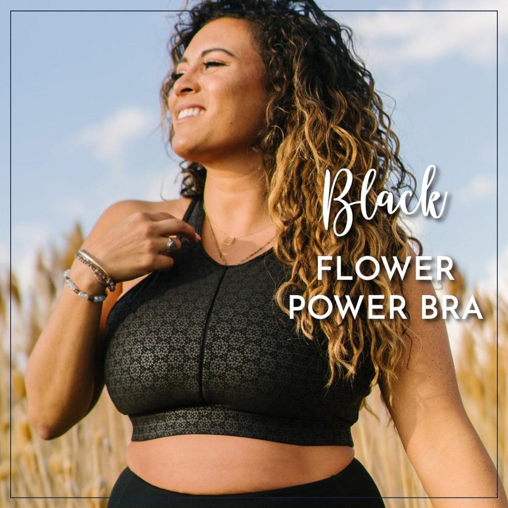 Zyia Black Flower Power Bra - Medium